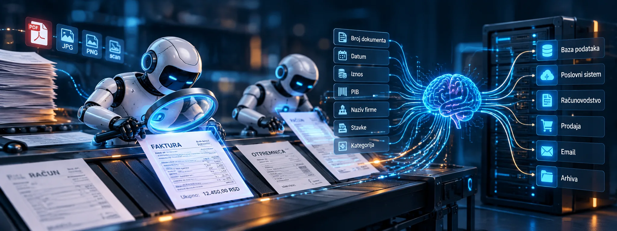 Automatizacija poslovanja – automatska obrada faktura, računa i otpremnica i unos u poslovni sistem